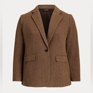🔥100% Authentic Ralph Lauren Wool-Blend Herringbone Blazer/Size 20W🔥